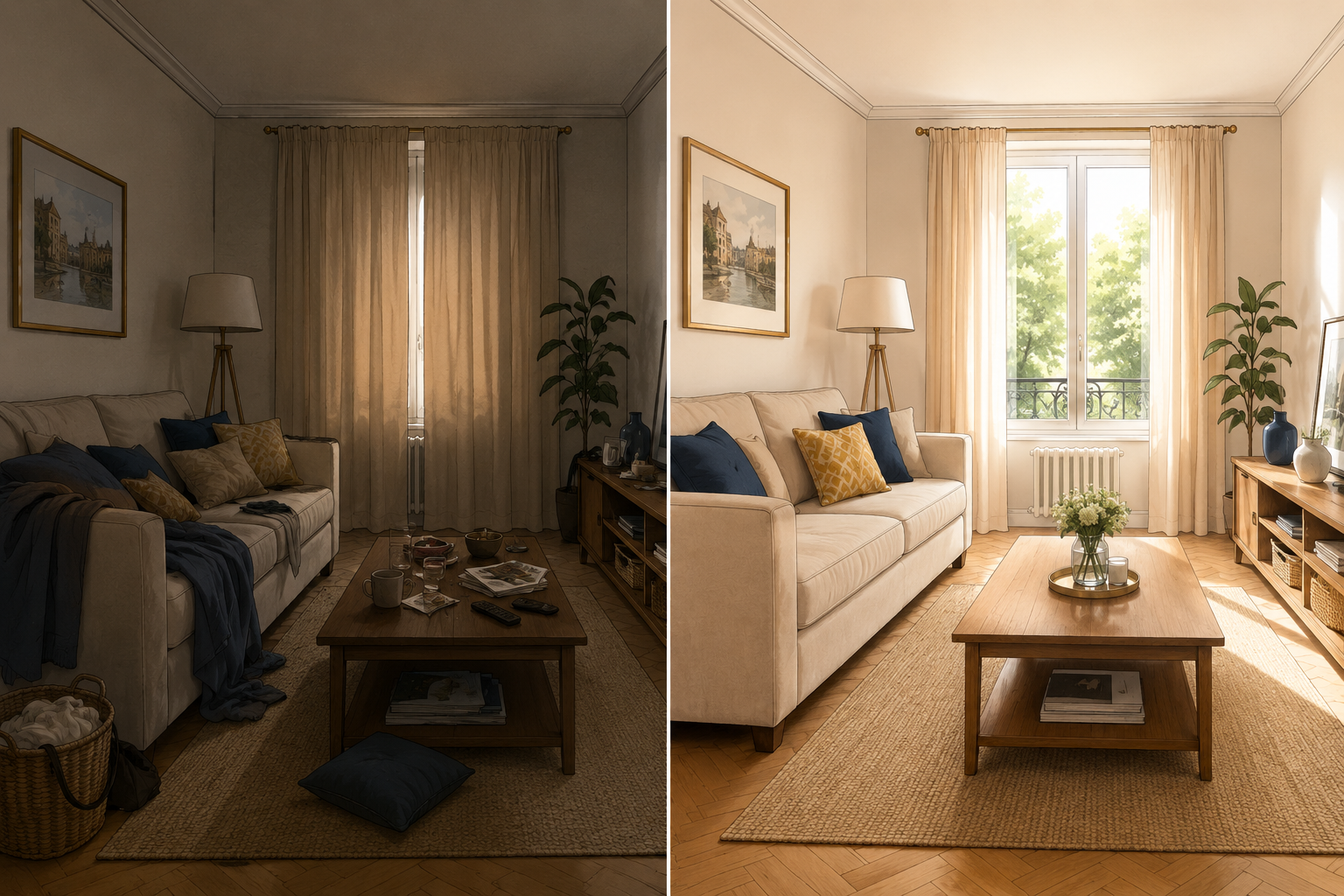 Avant et après la mise en valeur d’un bien immobilier
